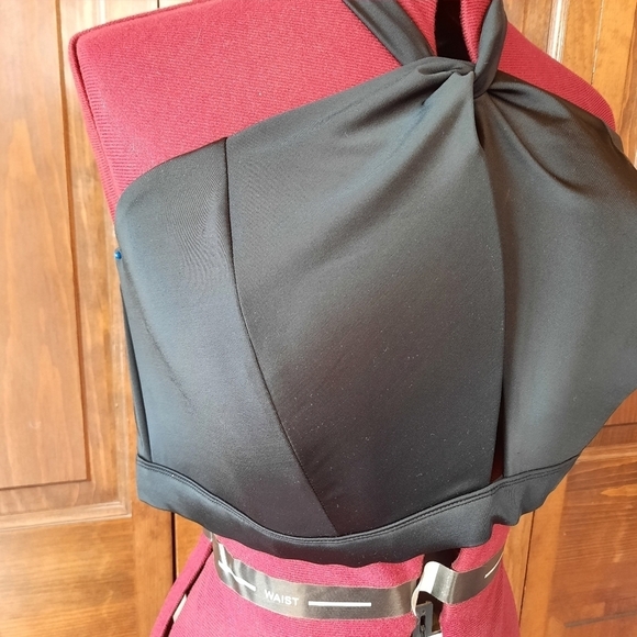 NWOT Cacique Swim Lightly Lined No-wire black halter bikini top size 24 - Picture 4 of 11